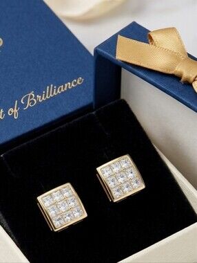 Mens Gold Micropave Earrings